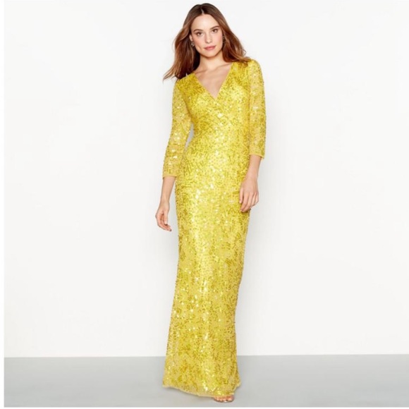 Jenny Packham Dresses & Skirts - Sequin V-Neck Evening Dress